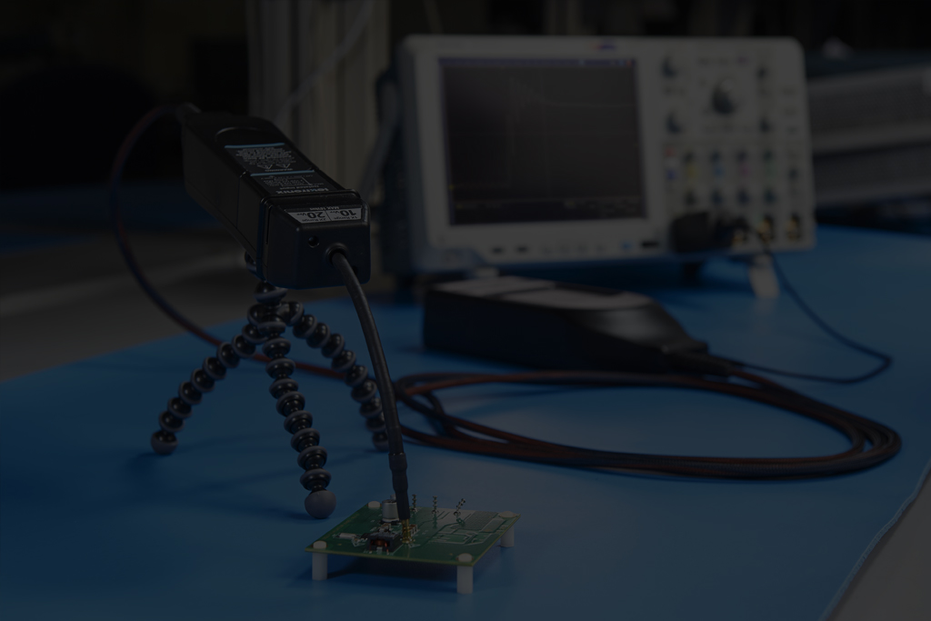 Tektronix IsoVu Probe in Lab with Oscilloscope